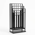 Slim Black Metal Freestanding Magazine & Book Storage Rack