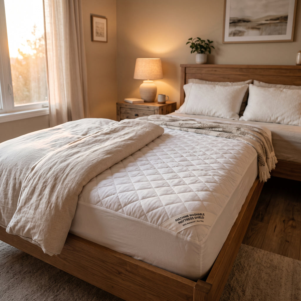 100% Cotton Top Quilted Waterproof Fitted Mattress Cover